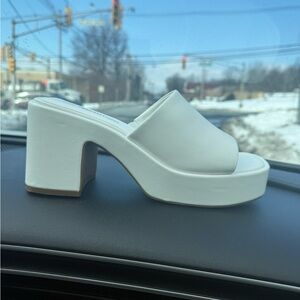 Dream Pairs White Platform Mules